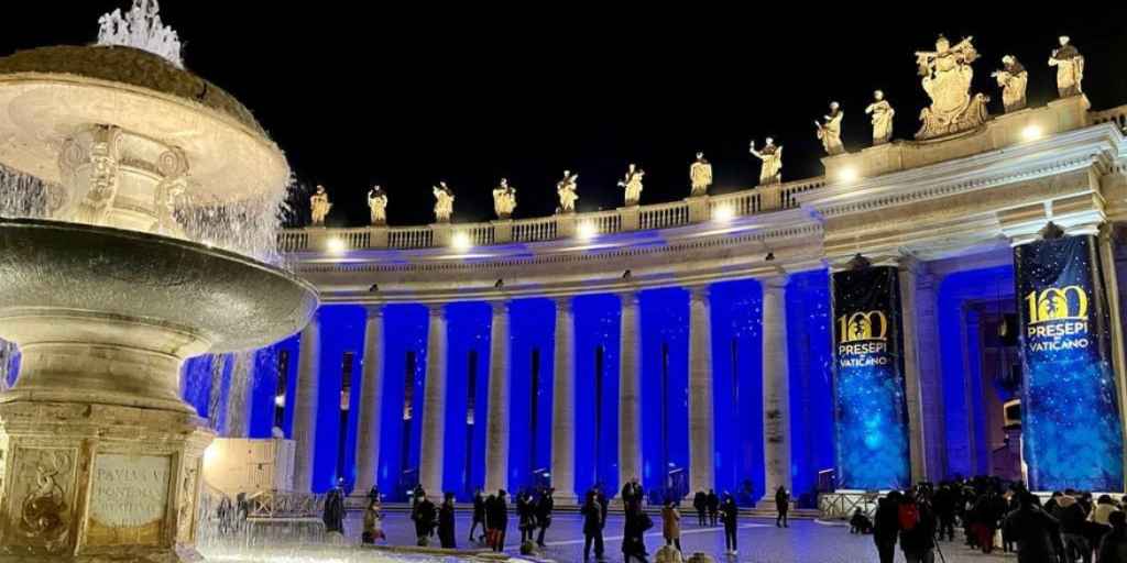 luci architetturali illuminazione mostra dei cento presepi piazza san Pietro